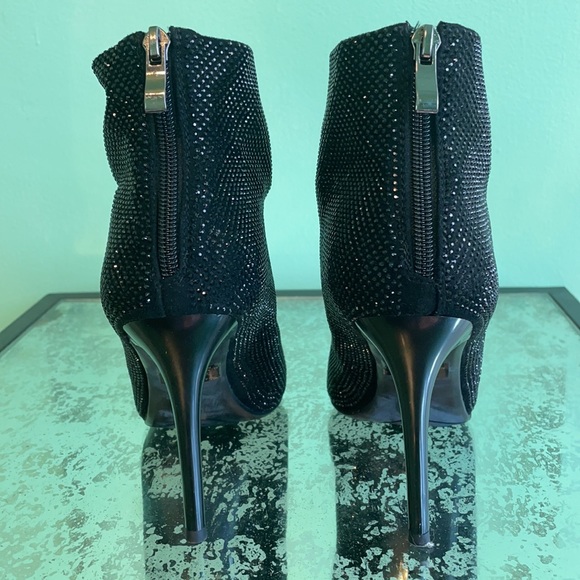 Nancy Li black rhinestone heel booties size 8.5 - Picture 4 of 5